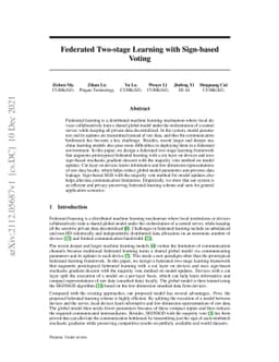 Federated Two-stage Learning with Sign-based Voting
