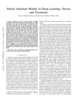 Neural Attention Models in Deep Learning: Survey and Taxonomy