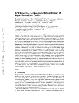 SPDCinv: Inverse Quantum-Optical Design of High-Dimensional Qudits