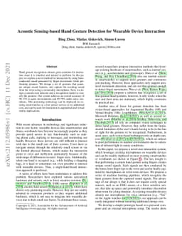 Acoustic Sensing-based Hand Gesture Detection for Wearable Device
  Interaction