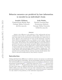 Behavior measures are predicted by how information is encoded in an
  individual's brain