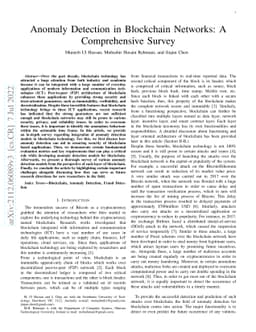 Anomaly Detection in Blockchain Networks: A Comprehensive Survey