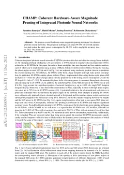 CHAMP: Coherent Hardware-Aware Magnitude Pruning of Integrated Photonic
  Neural Networks