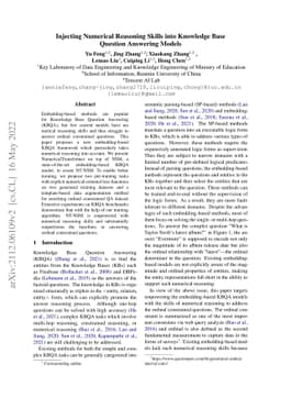Injecting Numerical Reasoning Skills into Knowledge Base Question
  Answering Models