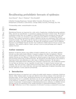 Recalibrating probabilistic forecasts of epidemics