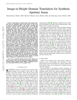 Image-to-Height Domain Translation for Synthetic Aperture Sonar