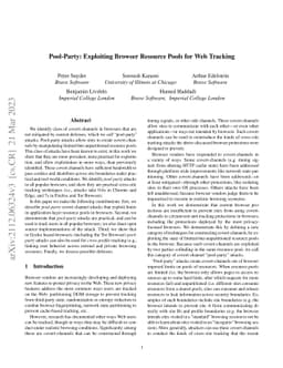 Pool-Party: Exploiting Browser Resource Pools as Side-Channels for Web
  Tracking