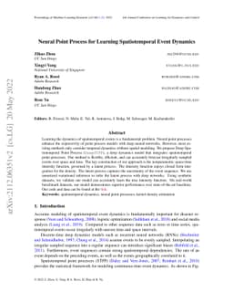 Neural Point Process for Learning Spatiotemporal Event Dynamics