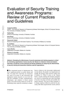 Evaluation of Security Training and Awareness Programs: Review of
  Current Practices and Guideline