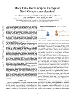Does Fully Homomorphic Encryption Need Compute Acceleration?