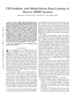 CSI Feedback with Model-Driven Deep Learning of Massive MIMO Systems
