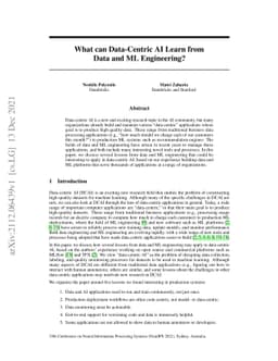 What can Data-Centric AI Learn from Data and ML Engineering?