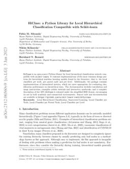 HiClass: a Python library for local hierarchical classification
  compatible with scikit-learn