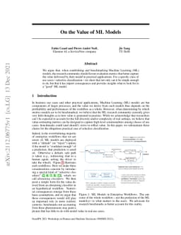 On the Value of ML Models