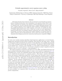 Probably approximately correct quantum source coding
