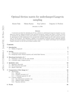 Optimal friction matrix for underdamped Langevin sampling