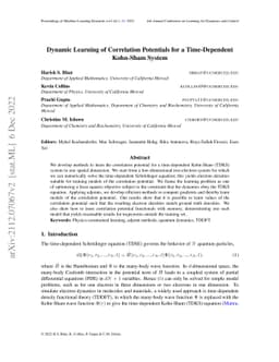 Dynamic Learning of Correlation Potentials for a Time-Dependent
  Kohn-Sham System