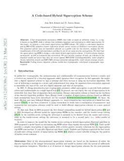 A code-based hybrid signcryption scheme