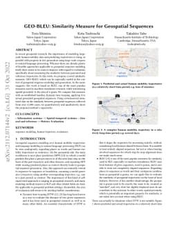 GEO-BLEU: Similarity Measure for Geospatial Sequences