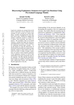 Discovering Explanatory Sentences in Legal Case Decisions Using
  Pre-trained Language Models