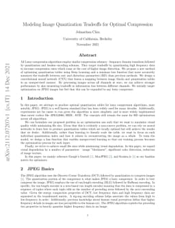 Modeling Image Quantization Tradeoffs for Optimal Compression