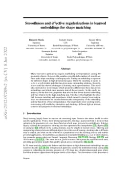 Smoothness and effective regularizations in learned embeddings for shape
  matching
