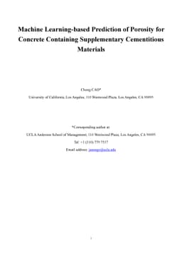 Machine Learning-based Prediction of Porosity for Concrete Containing
  Supplementary Cementitious Materials