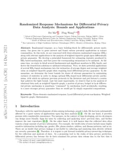 Randomized Response Mechanisms for Differential Privacy Data Analysis:
  Bounds and Applications