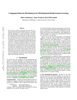 Conjugated Discrete Distributions for Distributional Reinforcement
  Learning