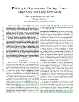 Phishing in Organizations: Findings from a Large-Scale and Long-Term
  Study
