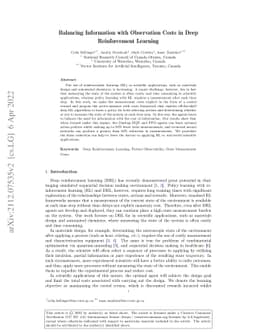 Scientific Discovery and the Cost of Measurement -- Balancing
  Information and Cost in Reinforcement Learning