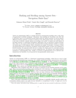 Rushing and Strolling among Answer Sets -- Navigation Made Easy
