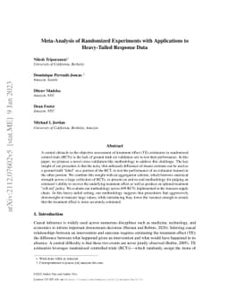 Meta-Analysis of Randomized Experiments with Applications to
  Heavy-Tailed Response Data