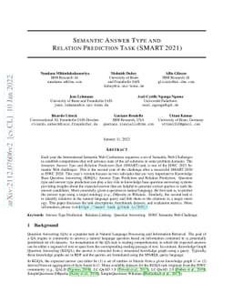 Semantic Answer Type and Relation Prediction Task (SMART 2021)