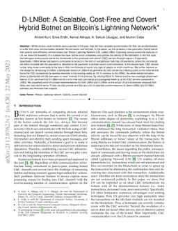D-LNBot: A Scalable, Cost-Free and Covert Hybrid Botnet on Bitcoin's
  Lightning Network