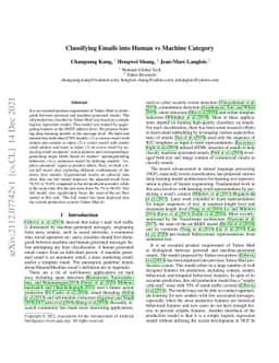 Classifying Emails into Human vs Machine Category
