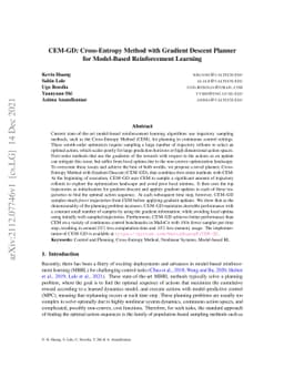 CEM-GD: Cross-Entropy Method with Gradient Descent Planner for
  Model-Based Reinforcement Learning