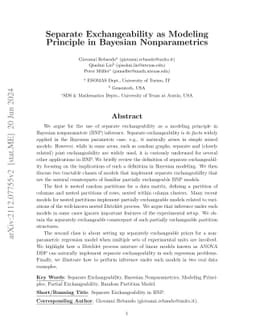 Separate Exchangeability as Modeling Principle in Bayesian
  Nonparametrics