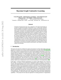 Bayesian Graph Contrastive Learning