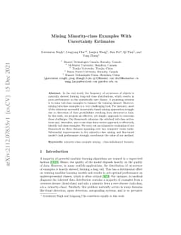 Mining Minority-class Examples With Uncertainty Estimates
