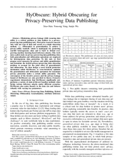 HyObscure: Hybrid Obscuring for Privacy-Preserving Data Publishing