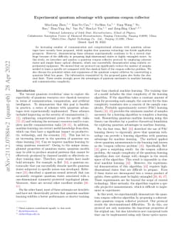 Experimental quantum advantage with quantum coupon collector