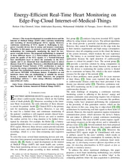 Energy-Efficient Real-Time Heart Monitoring on Edge-Fog-Cloud
  Internet-of-Medical-Things