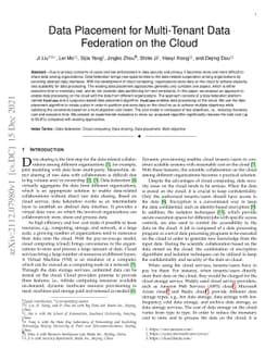 Data Placement for Multi-Tenant Data Federation on the Cloud