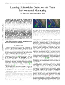 Learning Submodular Objectives for Team Environmental Monitoring