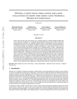 Optimal Latent Space Forecasting for Large Collections of Short Time
  Series Using Temporal Matrix Factorization