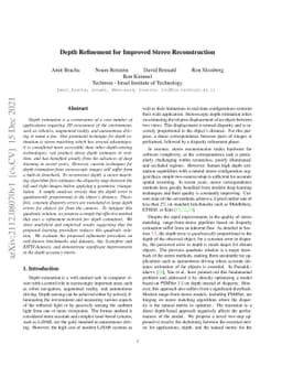 Depth Refinement for Improved Stereo Reconstruction