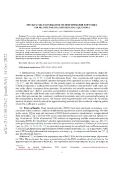 Exponential Convergence of Deep Operator Networks for Elliptic Partial
  Differential Equations