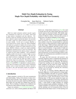 Multi-View Depth Estimation by Fusing Single-View Depth Probability with
  Multi-View Geometry