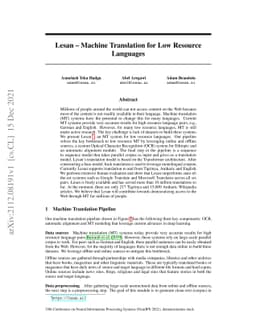 Lesan -- Machine Translation for Low Resource Languages